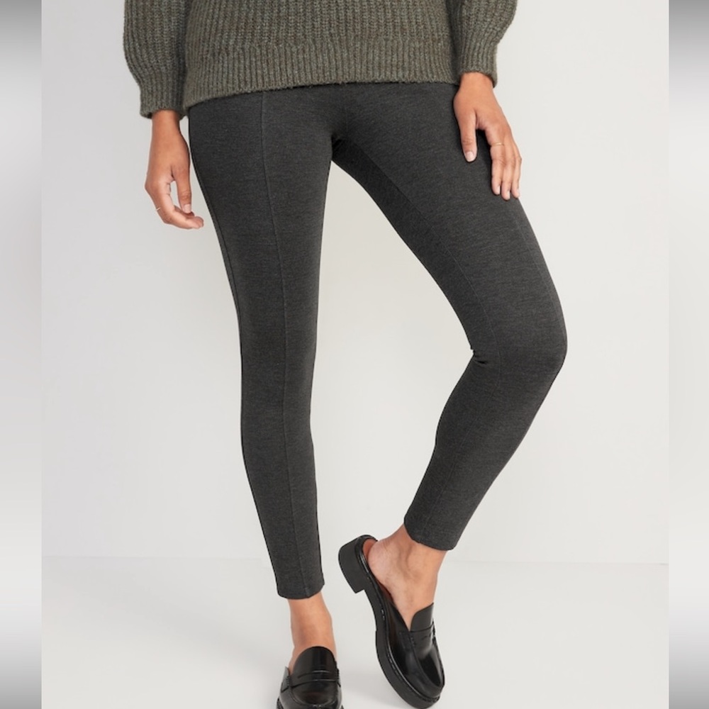 NWOT Old Navy Dark Gray High Rise Stevie Pants Leggings w/ Wide Waistband XXL